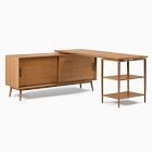 Mid-Century Modular L-Shaped Desk w/ Shelves &amp; Bookcase (70&quot;)