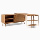 Mid-Century Modular L-Shaped Desk w/ Shelves &amp; Bookcase (70&quot;)