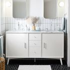 Mid-Century Double Bathroom Vanity (63&quot;) - White