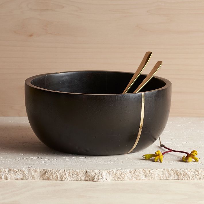 Mondrian Wood Serving Bowl