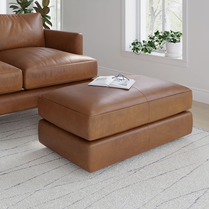 Open Box: Haven Leather Ottoman