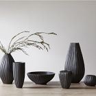 Sanibel Black Textured Ceramic Vases