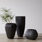 Sanibel Black Textured Ceramic Vases