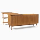 Mid-Century Modular L-Shaped Desk w/ Shelves &amp; Bookcase (70&quot;)