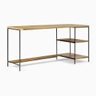 Industrial Storage 2-Piece Modular Desk w/ Open Shelves