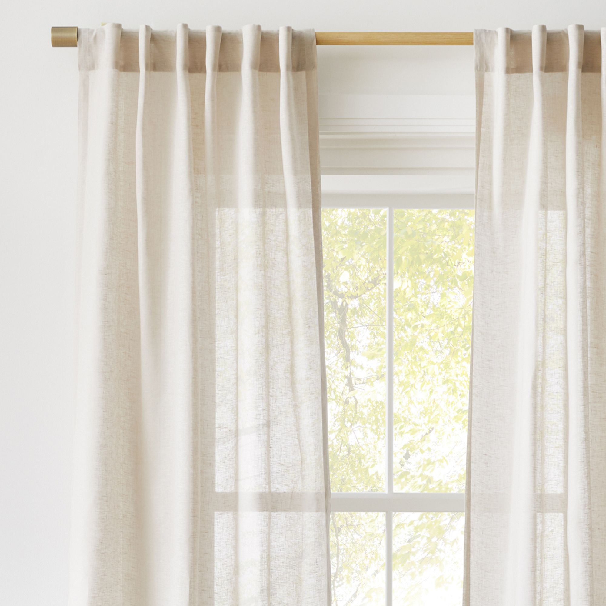 Custom Sheer European Flax Linen Curtain - Natural | West Elm