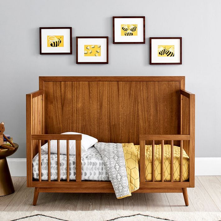 Mid Century 4 in 1 Toddler Bed Conversion Kit Acorn