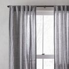 European Flax Linen &amp; Luster Velvet Curtain - Slate/Pewter