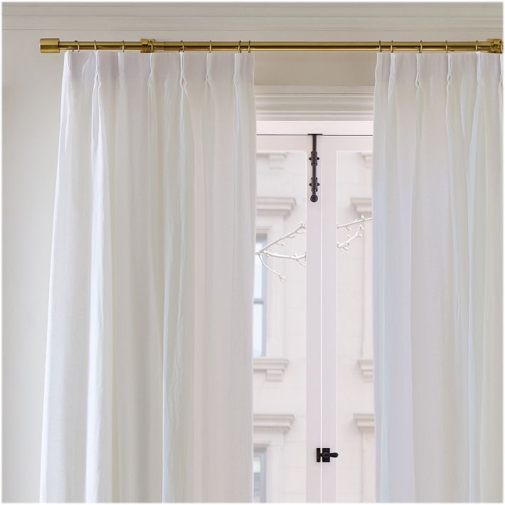Pleated European Flax Linen Blackout Curtain West Elm