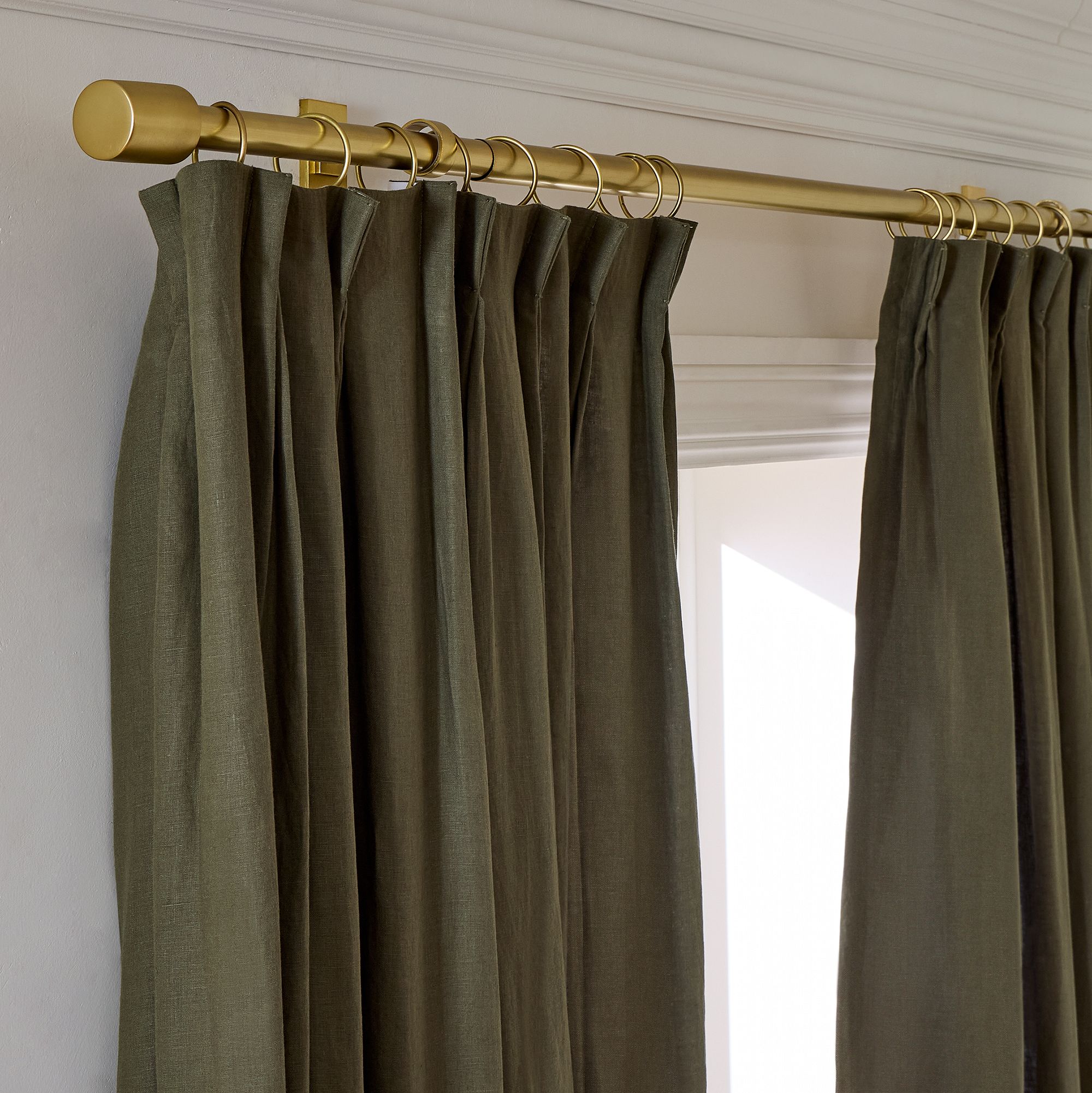 Pleated European Flax Linen Blackout Curtain | West Elm