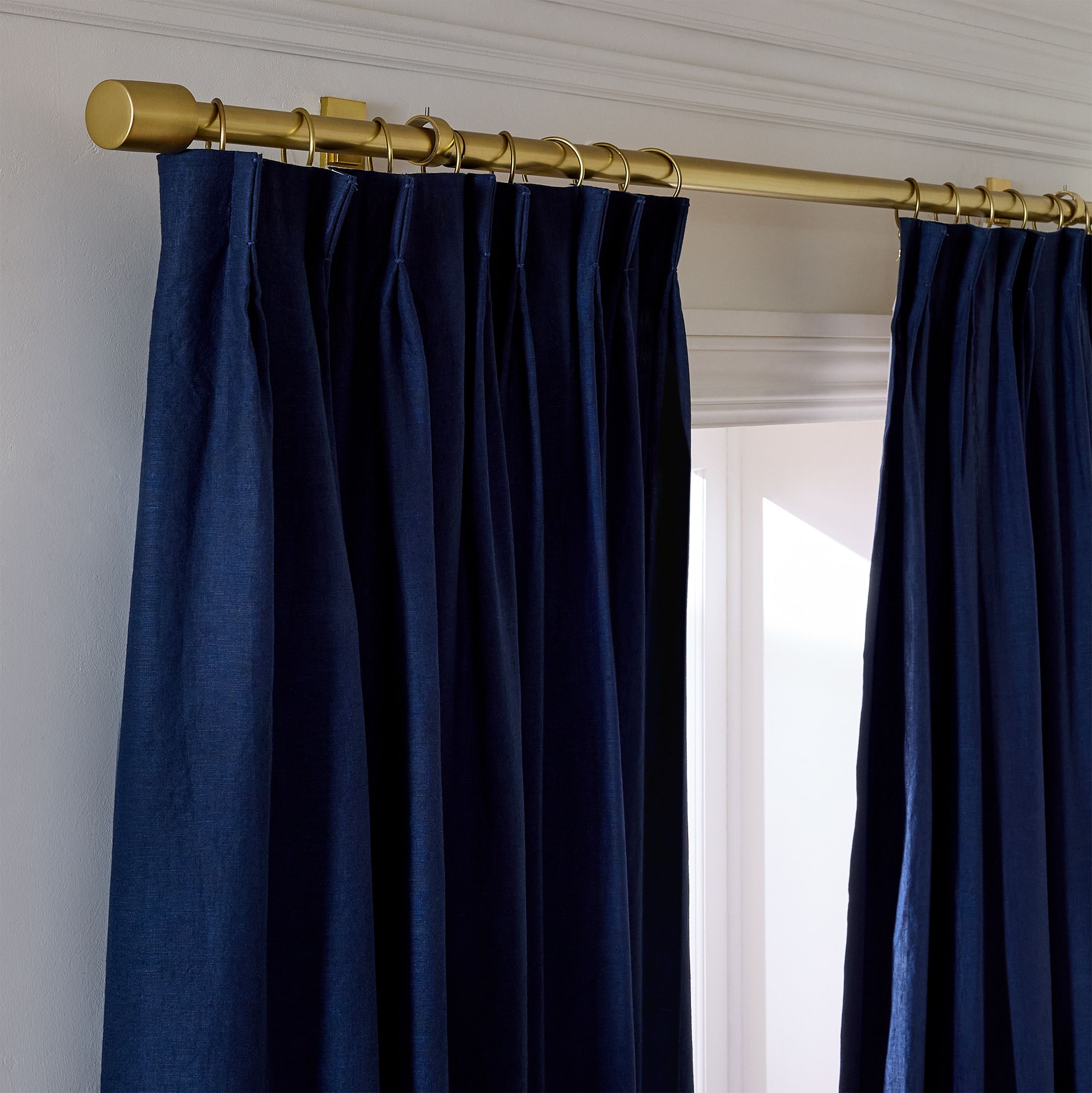 Pleated European Flax Linen Blackout Curtain | West Elm