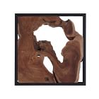 Framed Slice Teak Wood Dimensional Wall Art