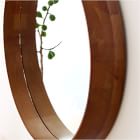 Eucalyptus Wood Frame Ledge Round Wall Mirror - 30&quot;