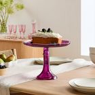 Estelle Colored Glass Cake Stand &amp; Dome