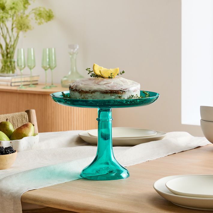 Estelle Colored Glass Cake Stand Dome West Elm