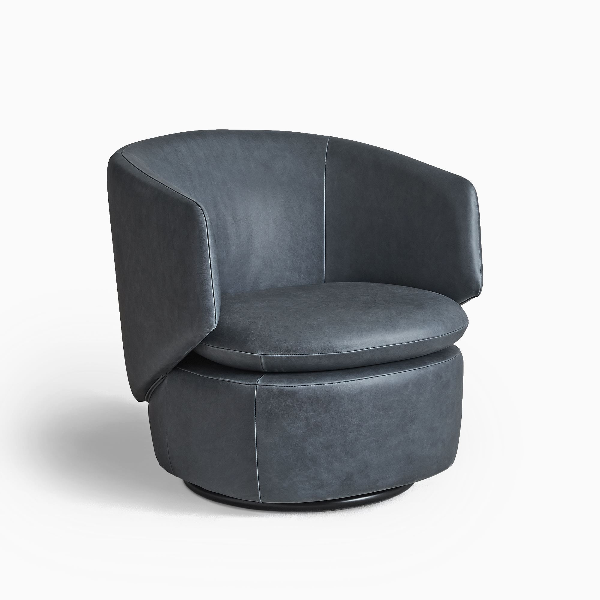 Crescent Leather Swivel Chair | West Elm
