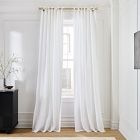 European Flax Linen Blackout Curtain w/ Tie Top