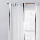 European Flax Linen Embroidered Stripe Curtain