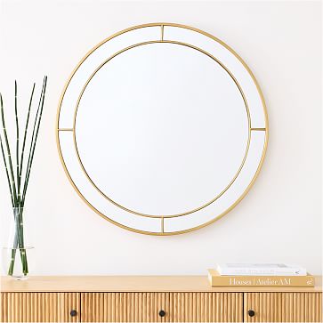 Ella Metal Panel Round Mirror | West Elm
