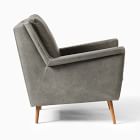 Carlo Leather Mid-Century Chair - Wood Legs