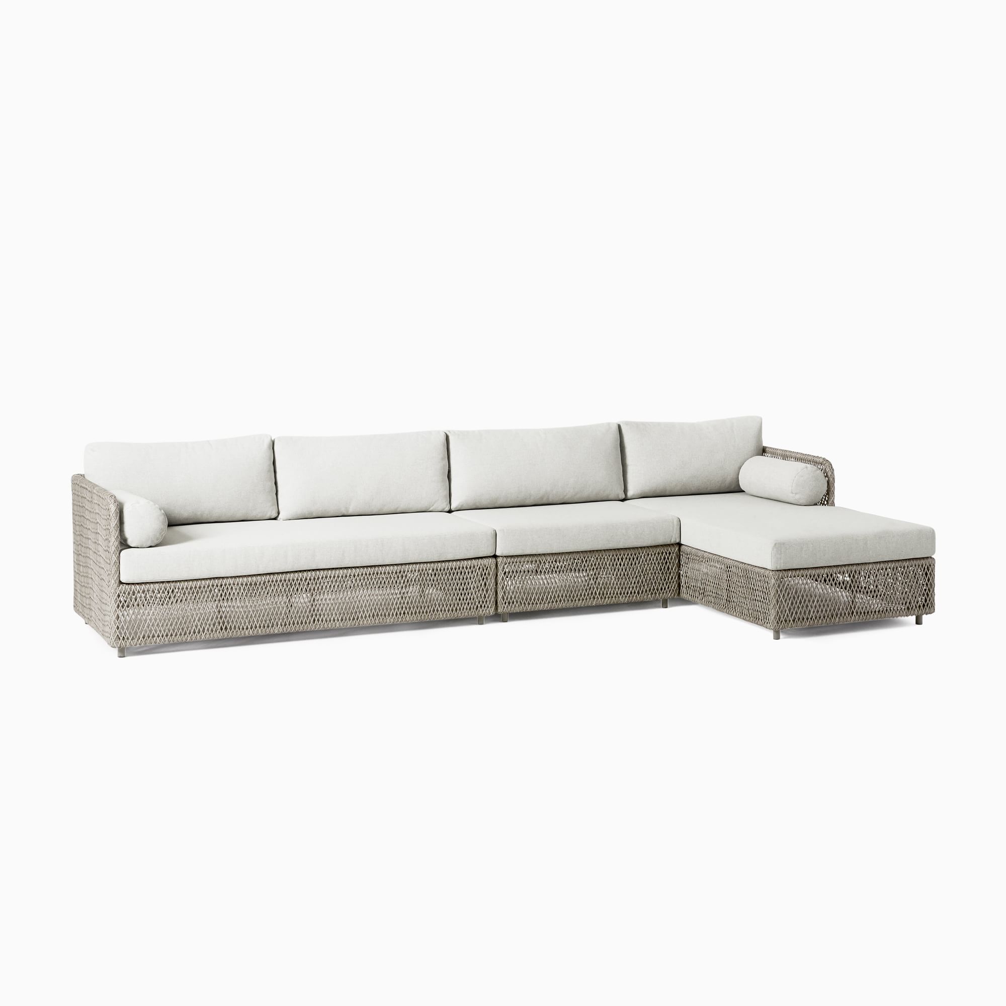 Coastal Outdoor 3-Piece Chaise Sectional (130") | West Elm