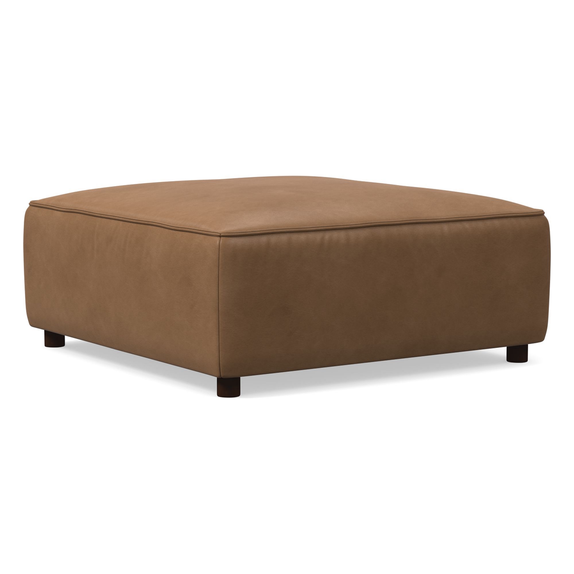 Remi Leather Ottoman | West Elm