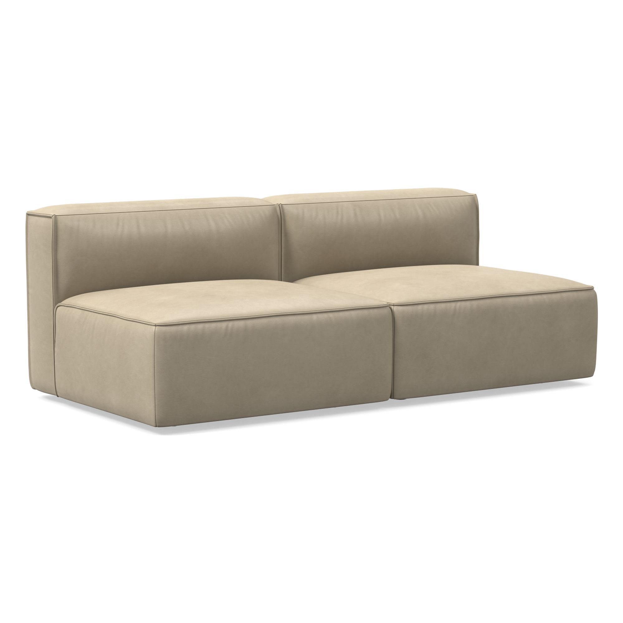 Remi Leather 2-Piece Armless Sofa (70") | West Elm