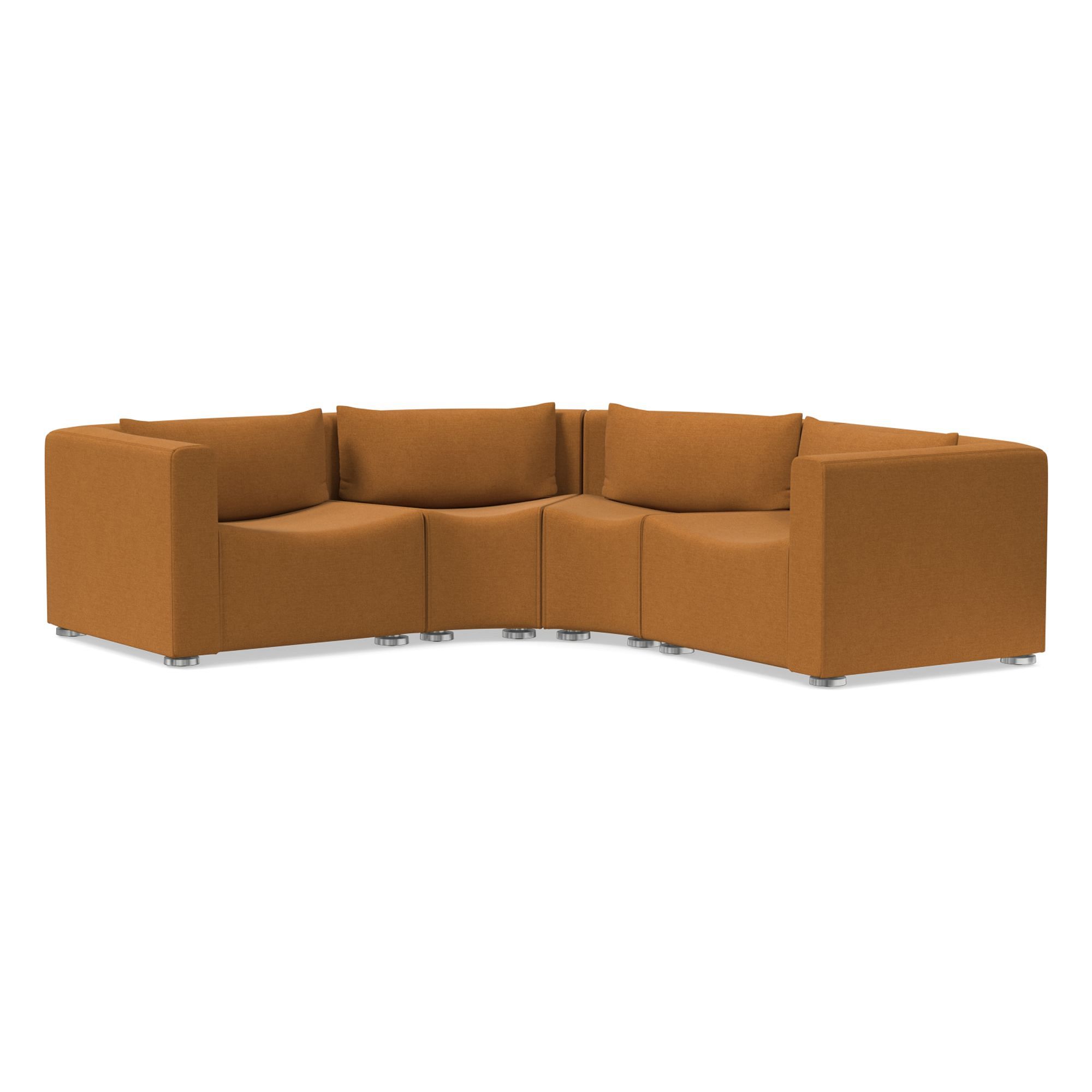 Billy Cotton Curved L-Shaped Sectional (71"–103") | West Elm
