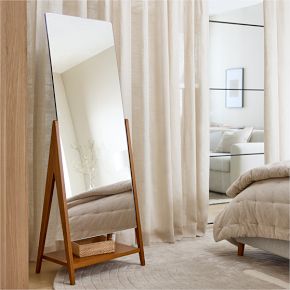 Free-Standing Wood Floor Mirror | West Elm