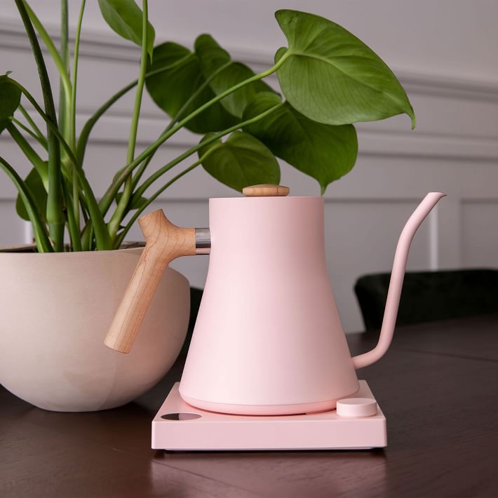 Fellow Stagg Electric Kettle Pink w/ Maple Handle West Elm