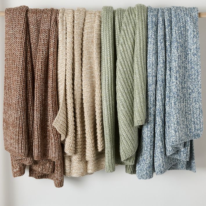Marled Rib Knit Throw West Elm