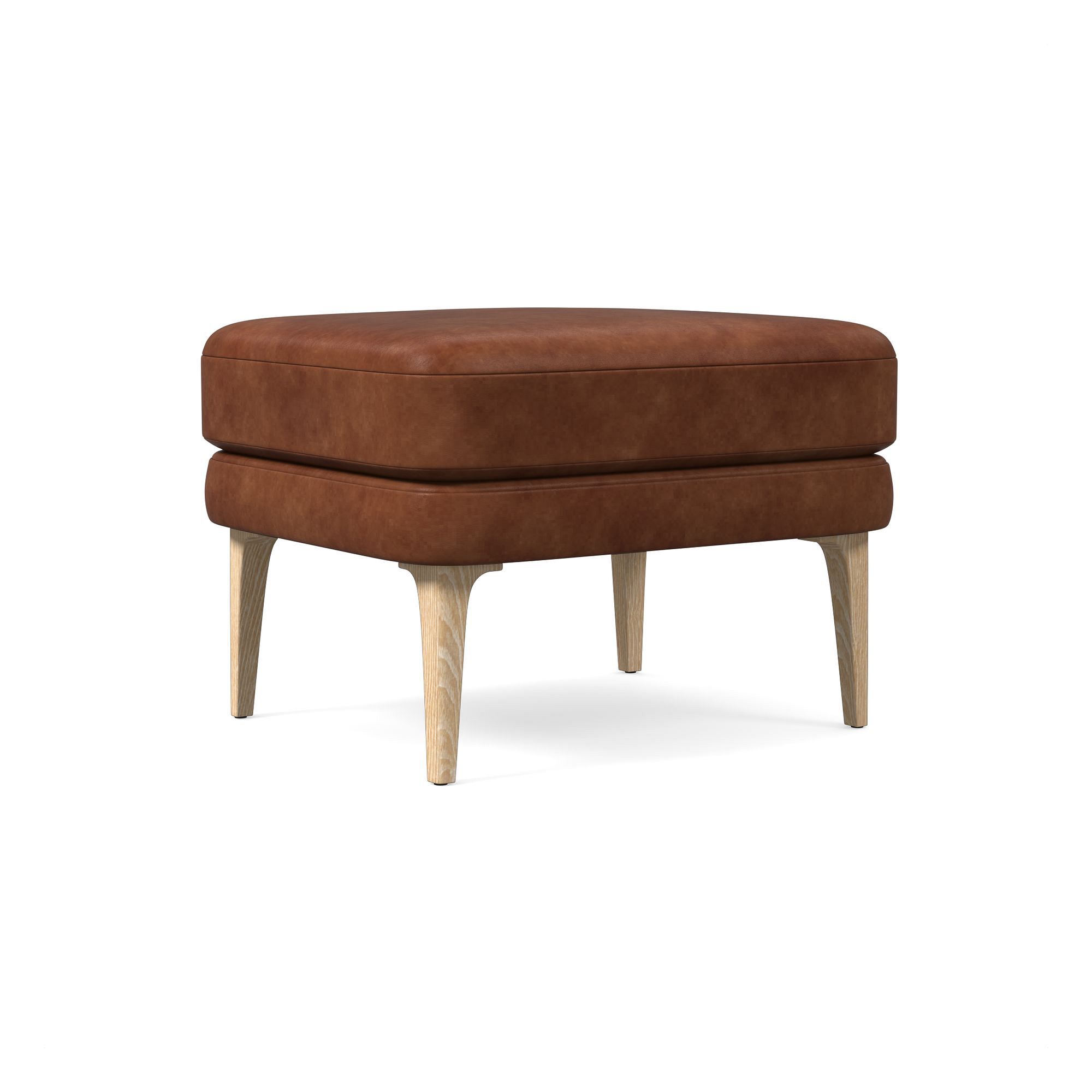 Auburn Leather High-Back Chair Ottoman | West Elm