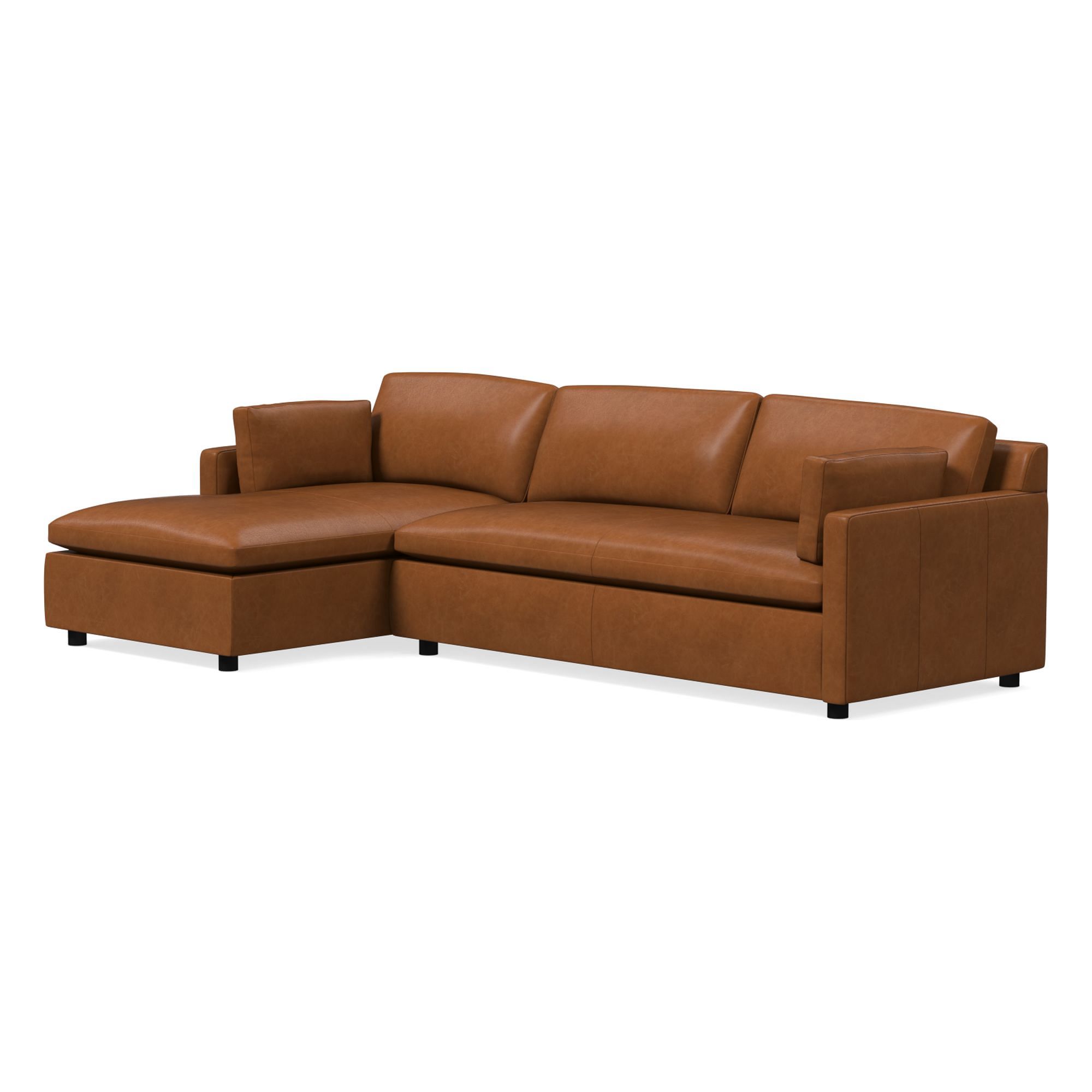 Marin Leather 2-Piece Chaise Sectional (114") | West Elm