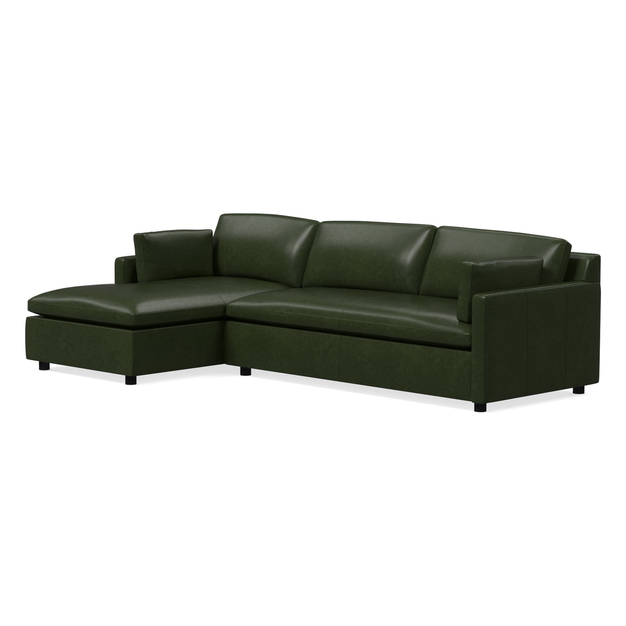 Marin Leather 2-Piece Chaise Sectional (114") | West Elm