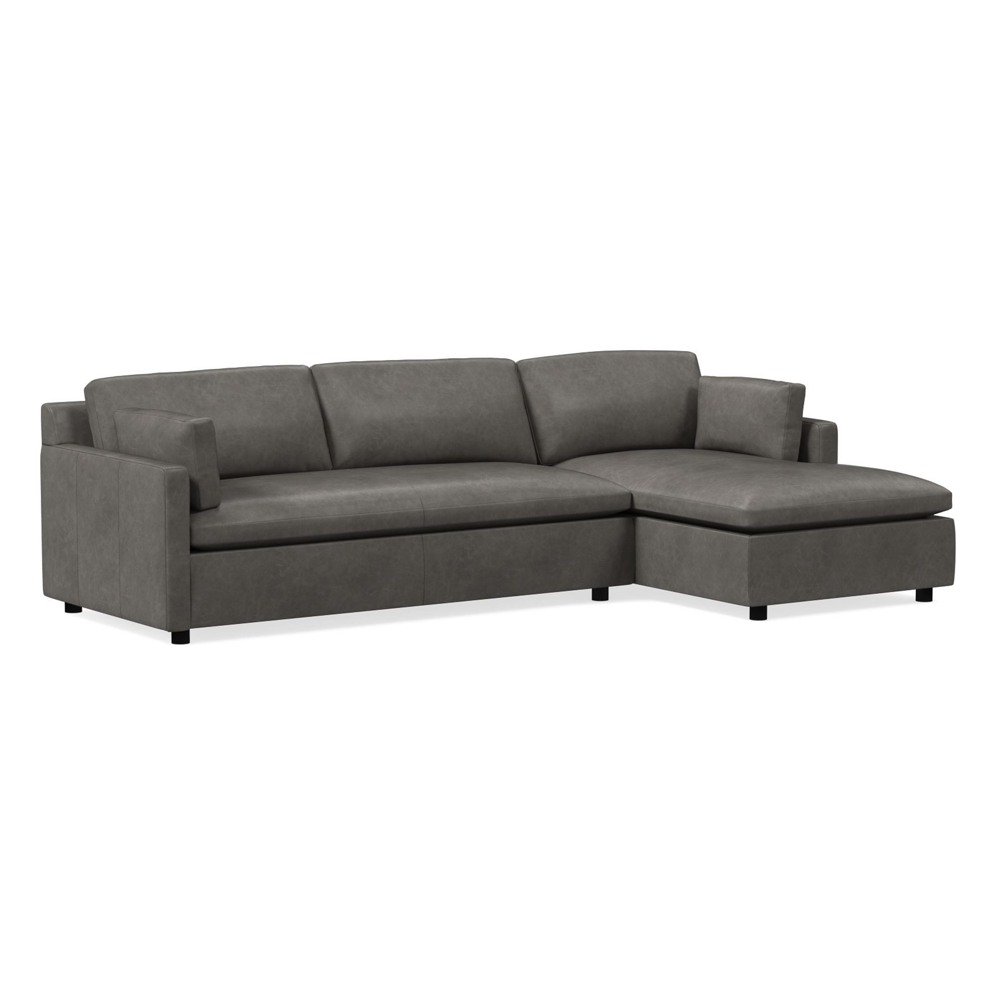 Marin Leather 2-Piece Chaise Sectional (114") | West Elm