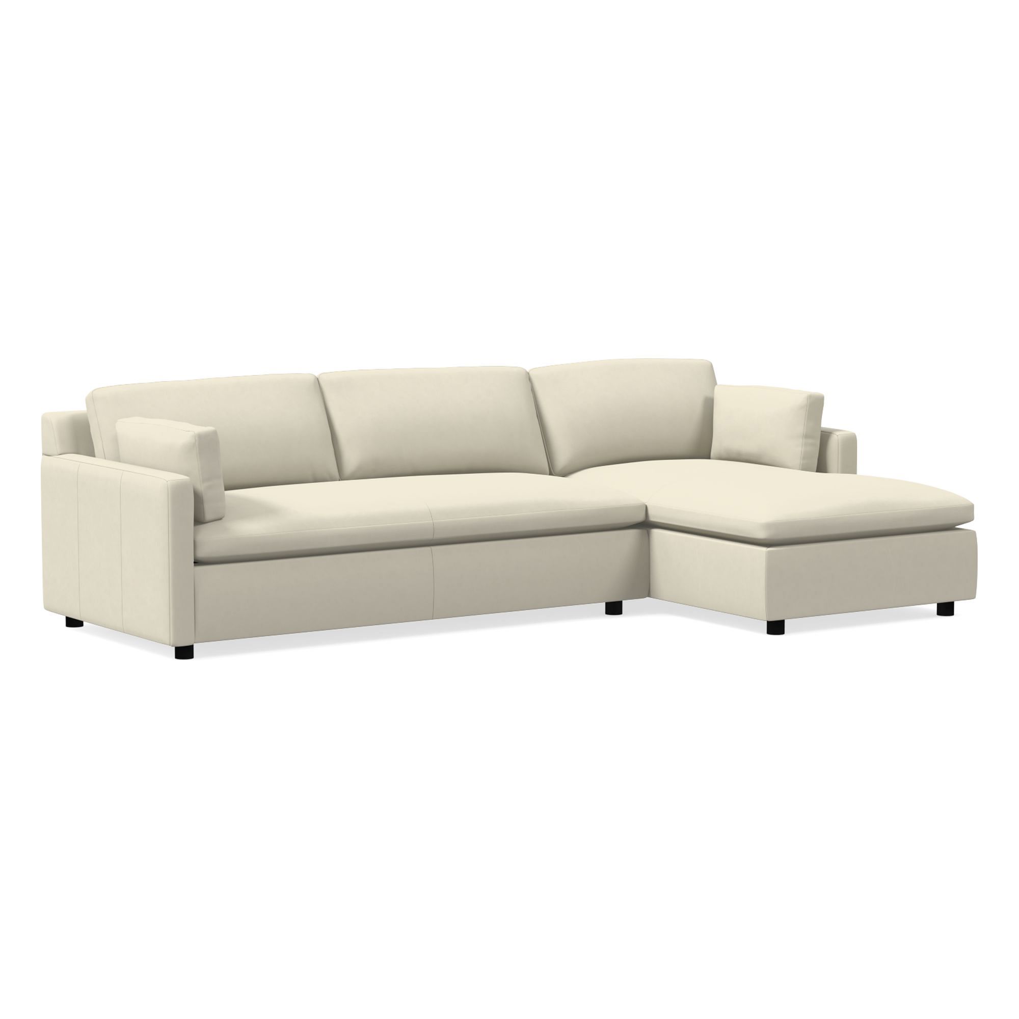 Marin Leather 2-Piece Chaise Sectional (114") | West Elm