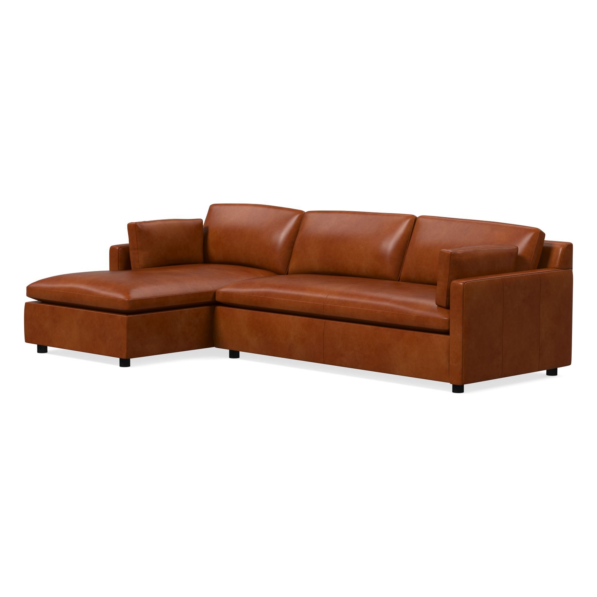 Marin Leather 2-Piece Chaise Sectional (114") | West Elm