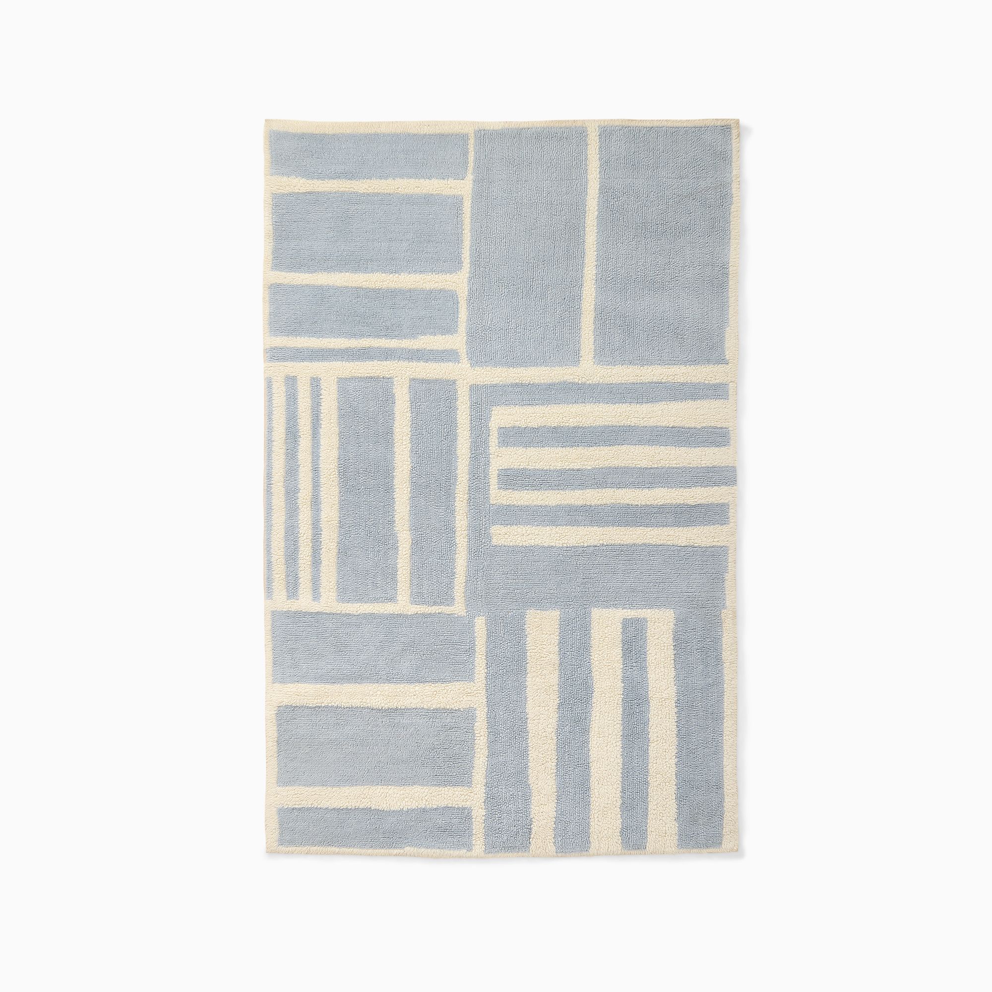 Washable Striped Blocks Rug | West Elm