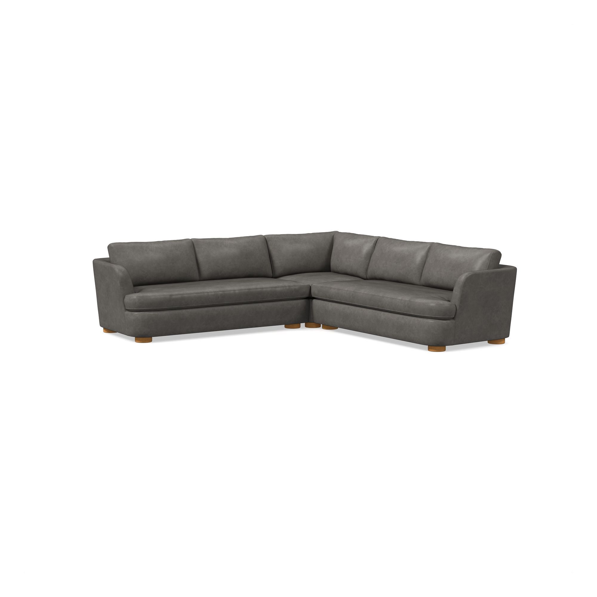 Leroy Leather 3-Piece L-Shaped Sectional (110.5") | West Elm