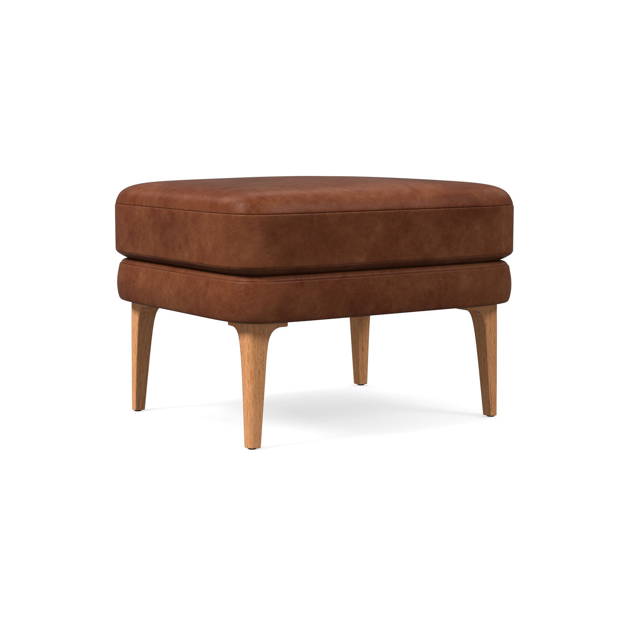 Auburn Leather High-Back Chair Ottoman | West Elm