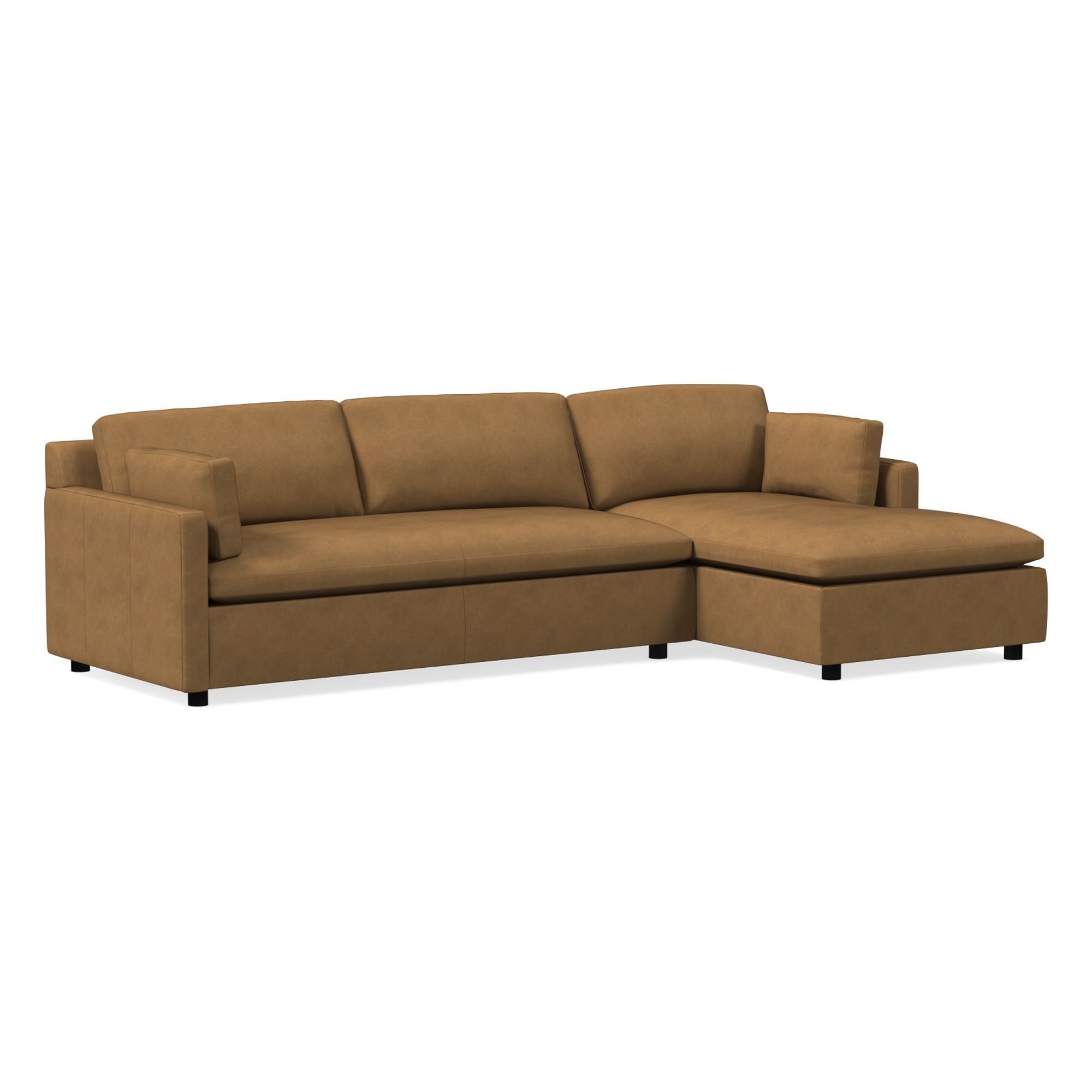 Marin Leather 2-Piece Chaise Sectional (114") | West Elm