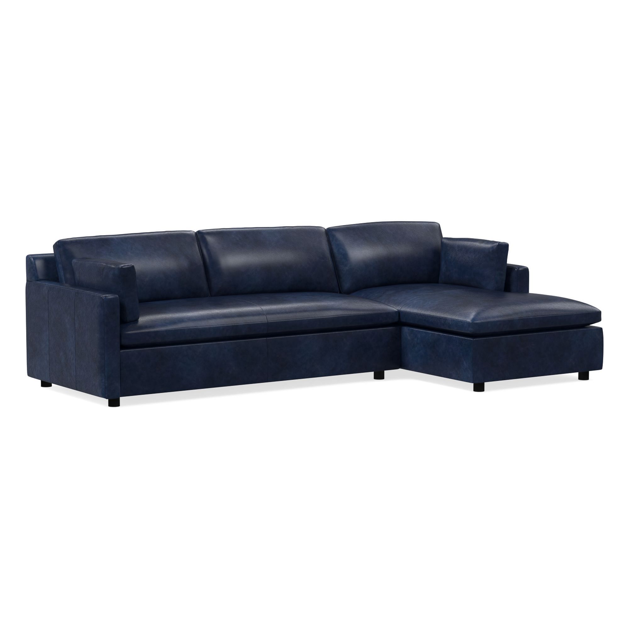 Marin Leather 2-Piece Chaise Sectional (114") | West Elm