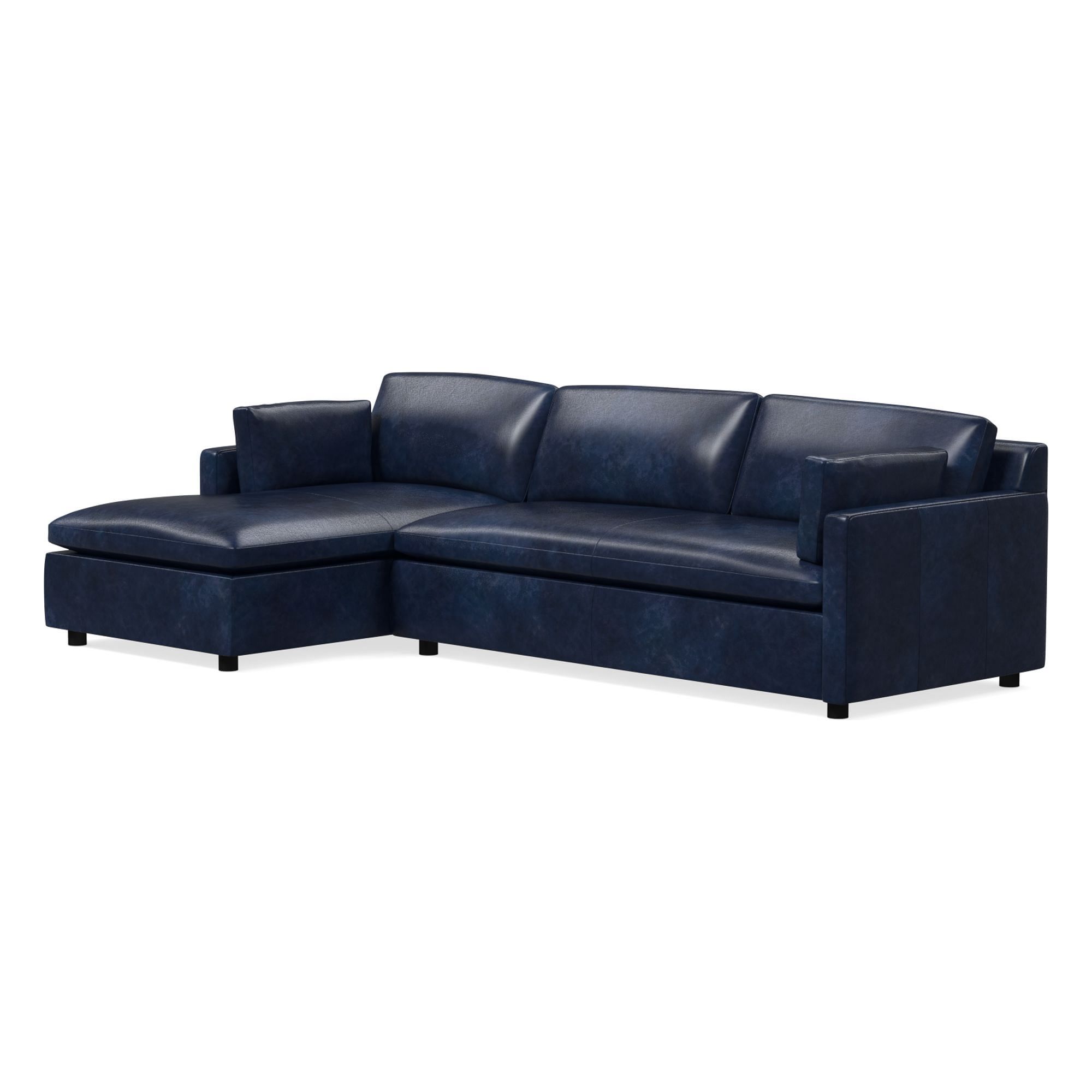 Marin Leather 2-Piece Chaise Sectional (114") | West Elm