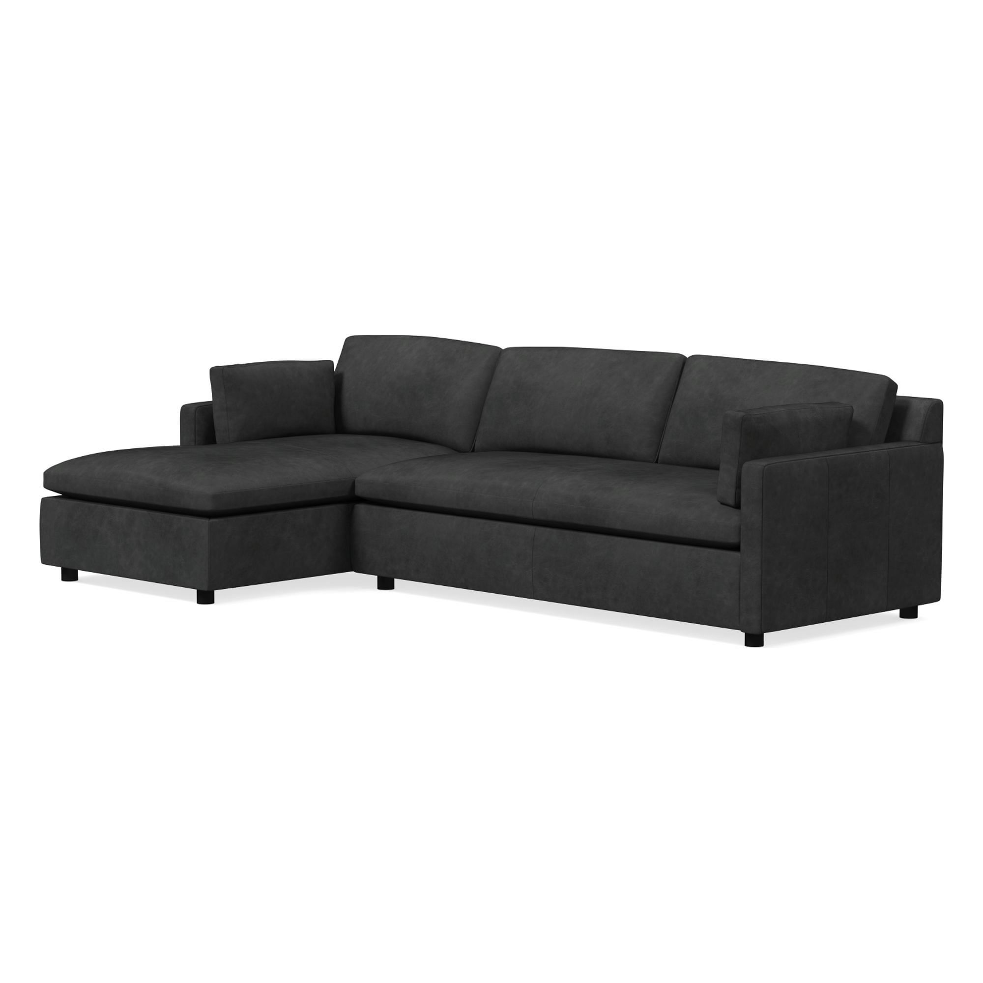 Marin Leather 2-Piece Chaise Sectional (114") | West Elm