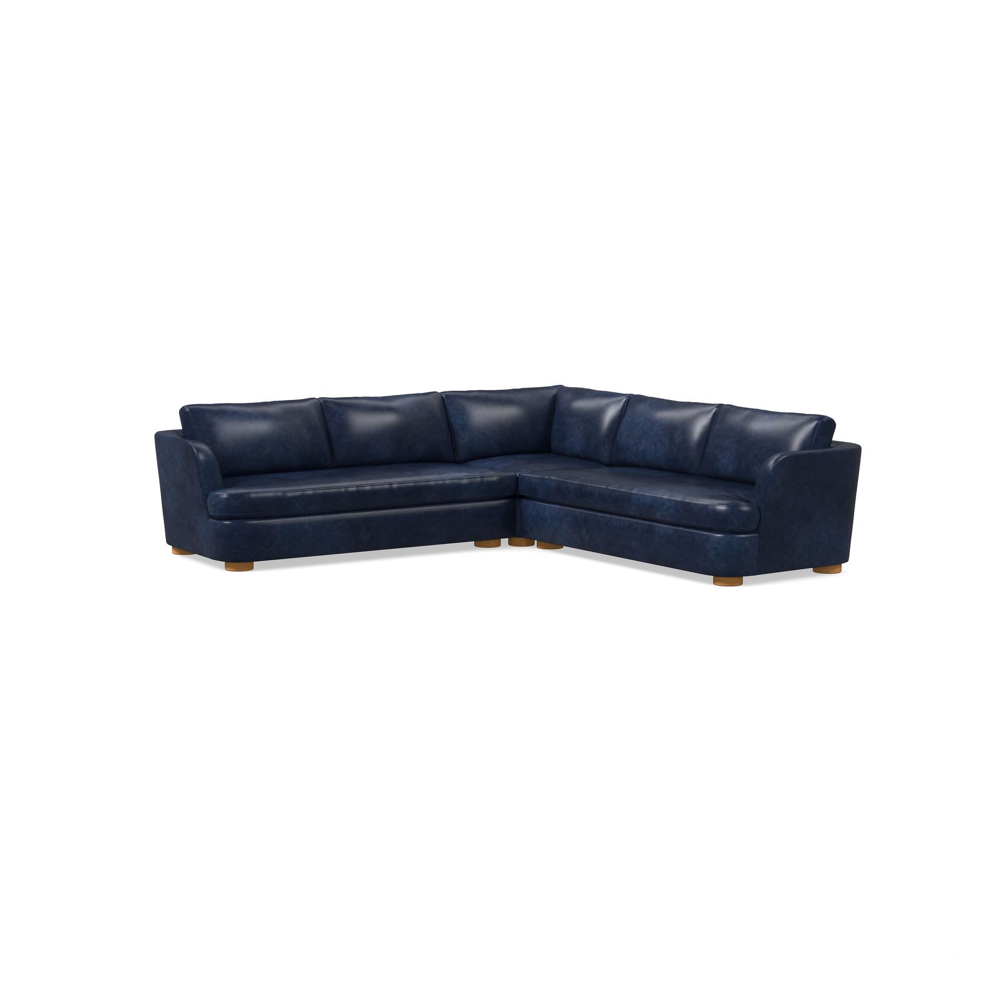 Leroy Leather 3-Piece L-Shaped Sectional (110.5") | West Elm