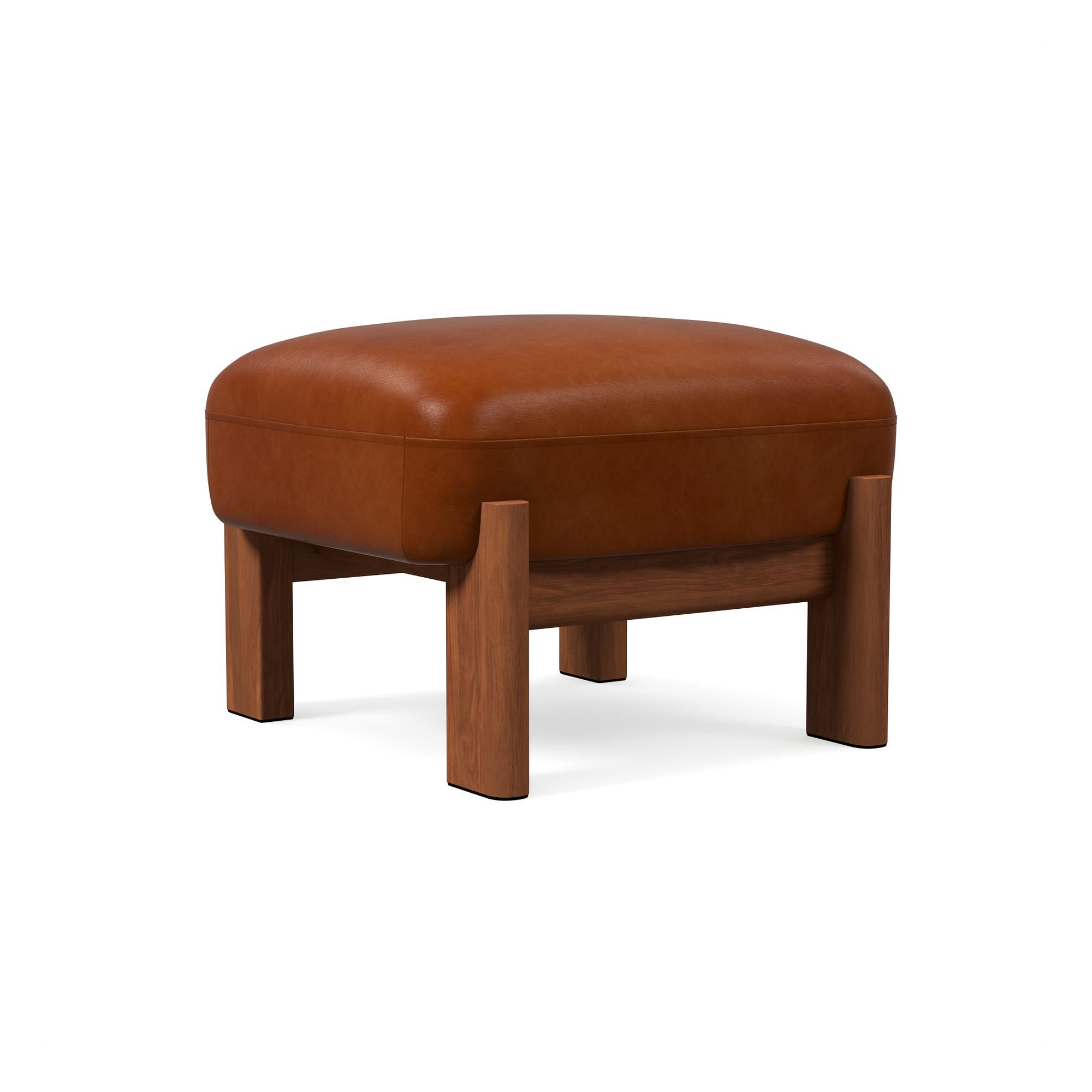 Nils Leather Chair Ottoman | West Elm