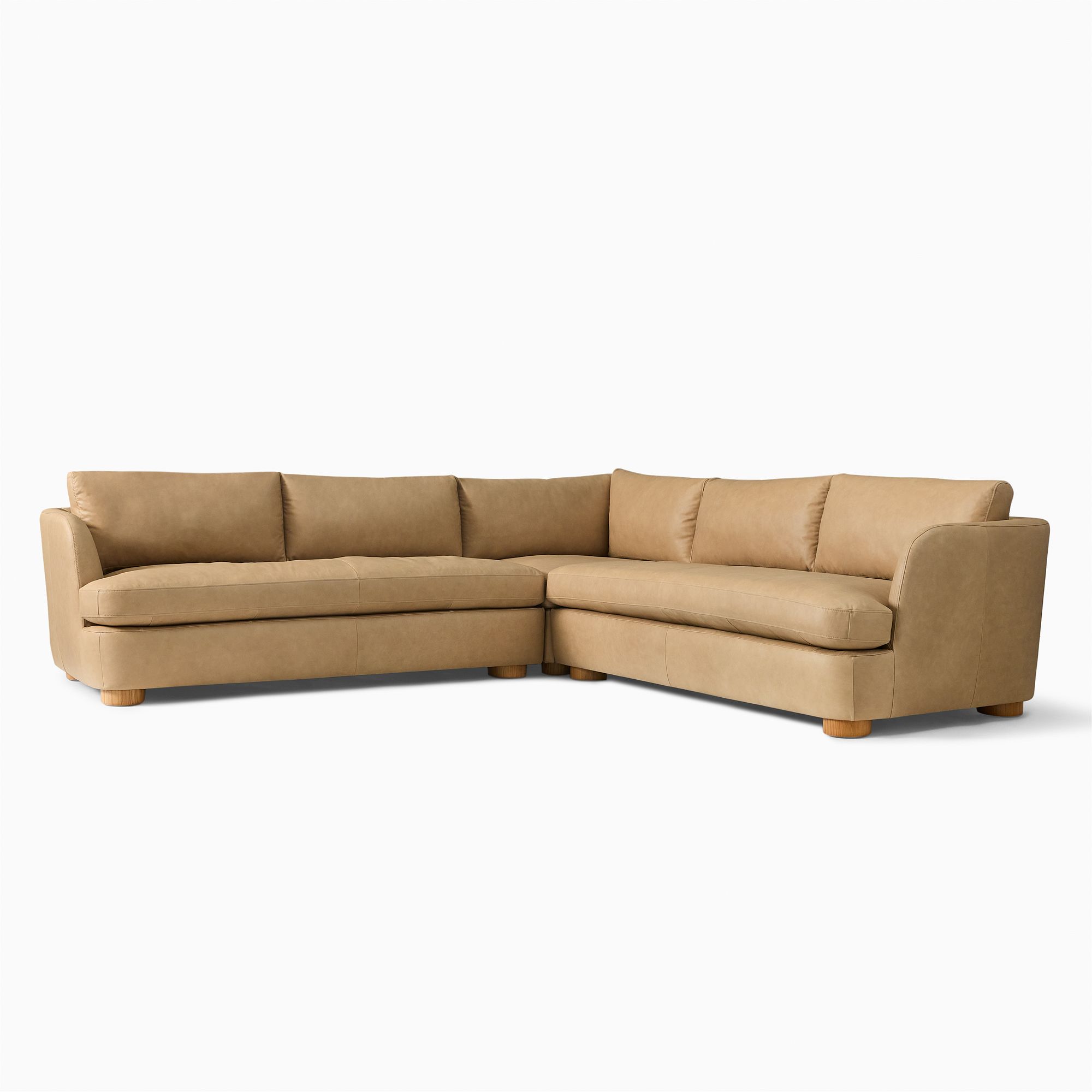 Leroy Leather 3-Piece L-Shaped Sectional (110.5") | West Elm