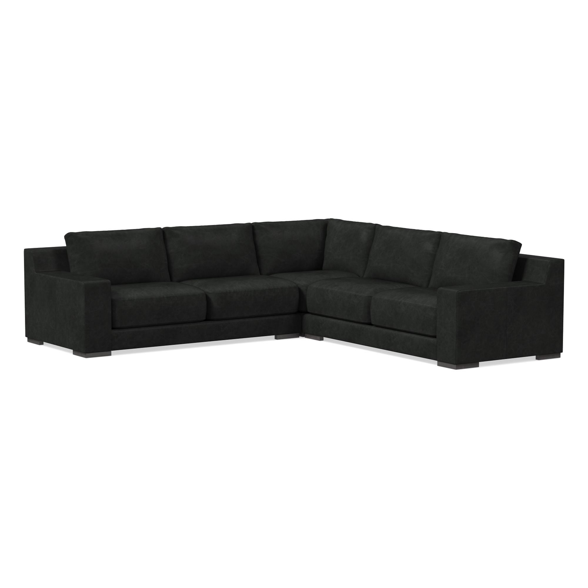 Dalton Leather 3-Piece L-Shaped Sectional (109"–119") | West Elm