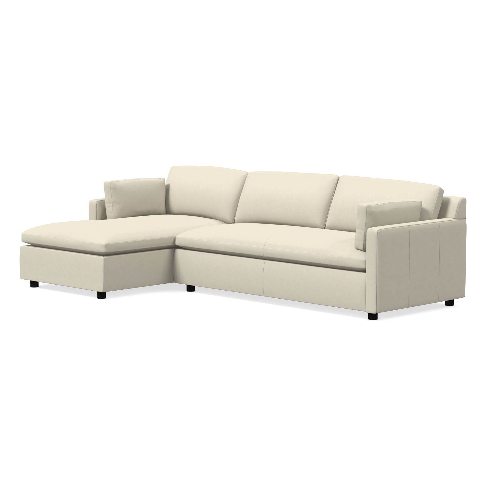 Marin Leather 2-Piece Chaise Sectional (114") | West Elm