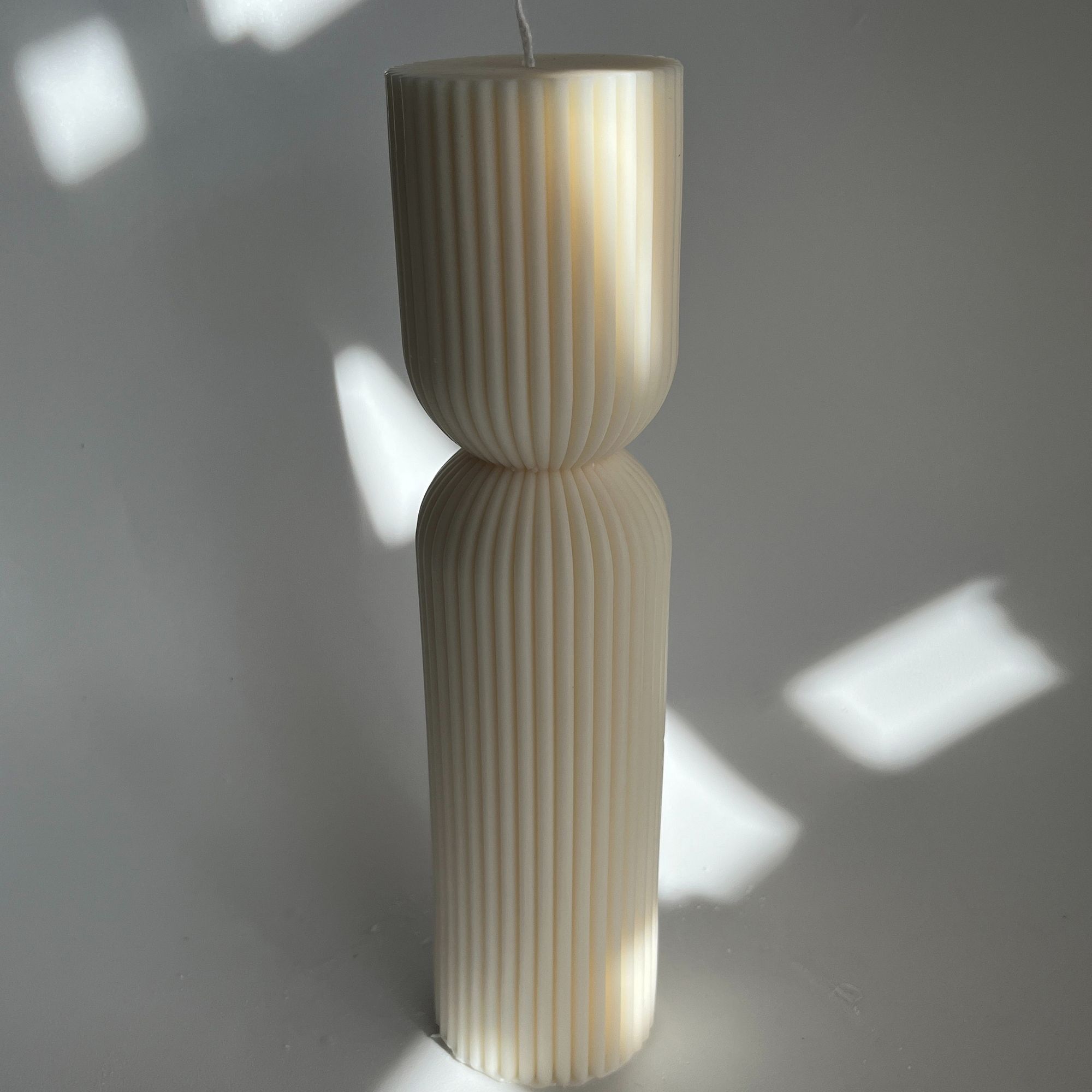 Aaram Lux Striped Column Candle | West Elm